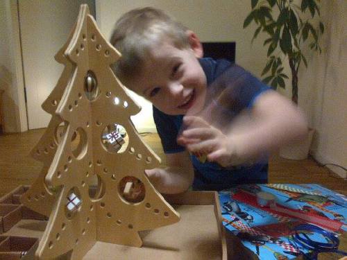 Leo decorating the Christmas tree